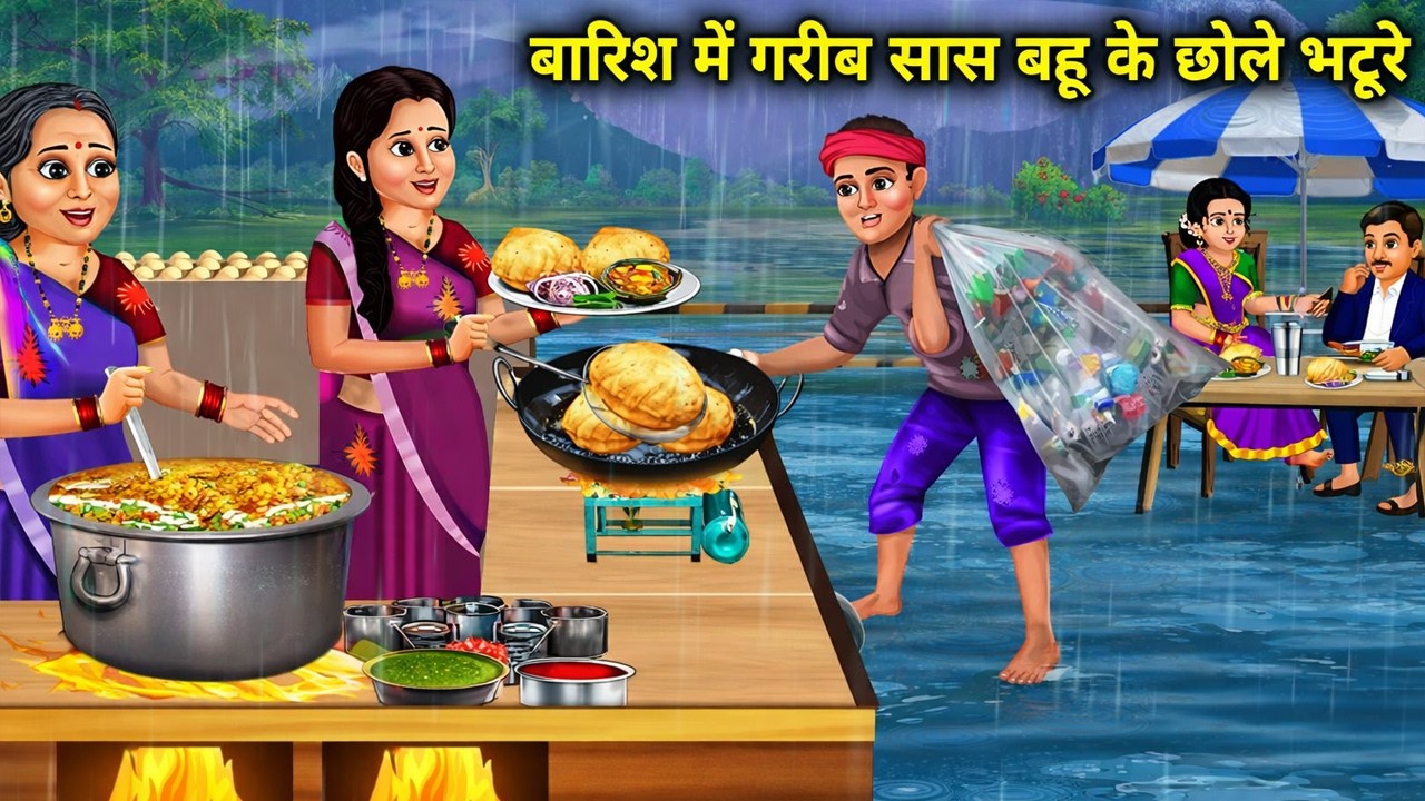 बारिश में गरीब सास बहू के छोले भटूरे || Barish Mein Garib Sas Bahu Ke Chhole Bhature || Hindi Story.