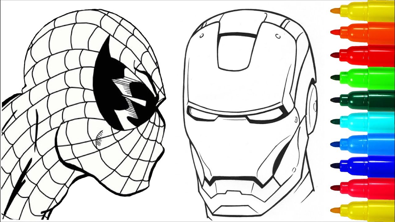 Spiderman Iron Man Captain America Coloring Pages | Colouring Pages for Kids