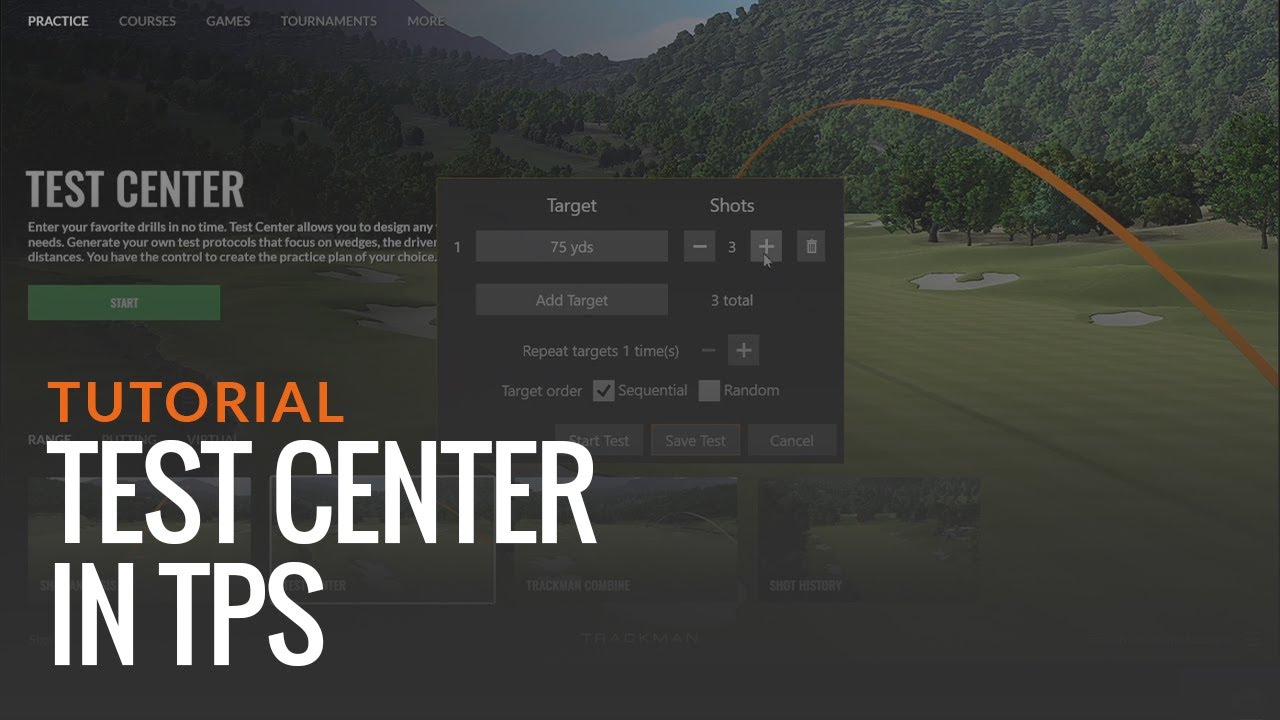 How to use the Trackman Test Center