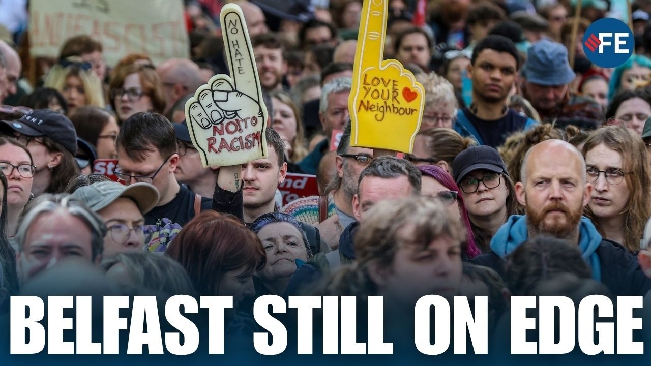 BELFAST Tensions Remain High: Thousands March Against Over Stabbing Video Sparked Violent Clashes