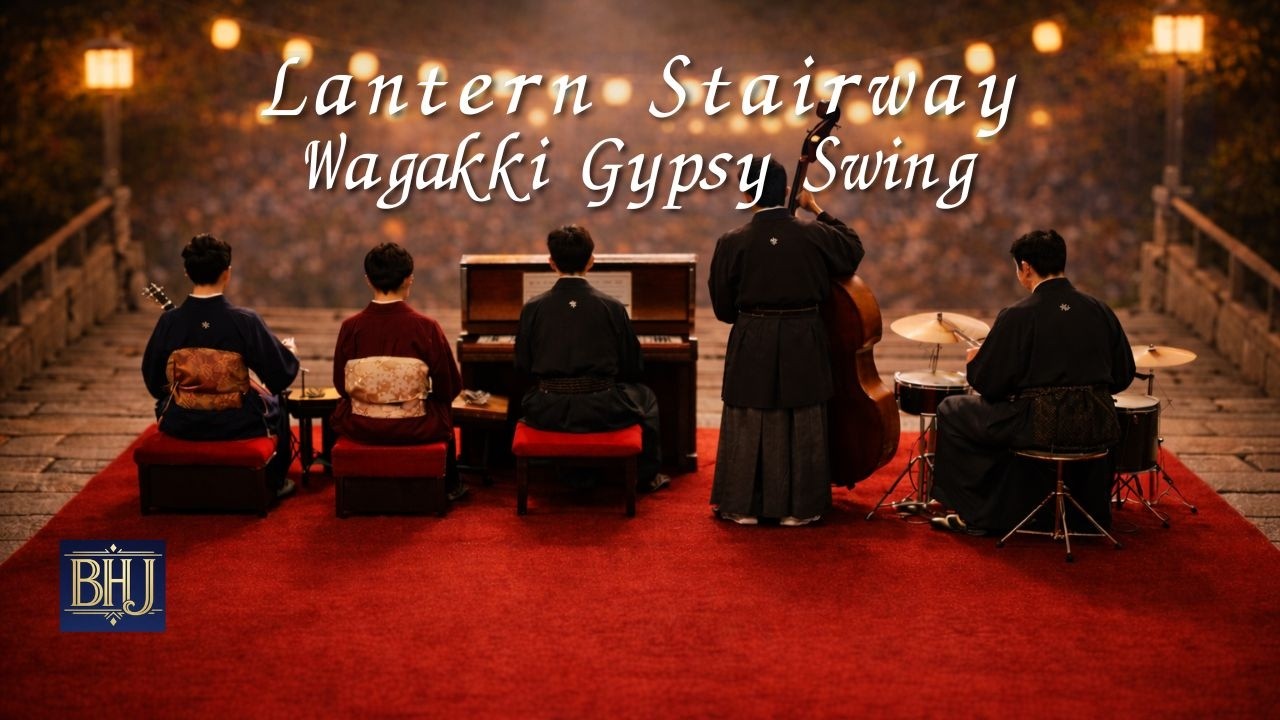 Lantern Stairway Live – Wagakki Gypsy Swing Jazz (High Energy) | 梅灯りの石段ライブ