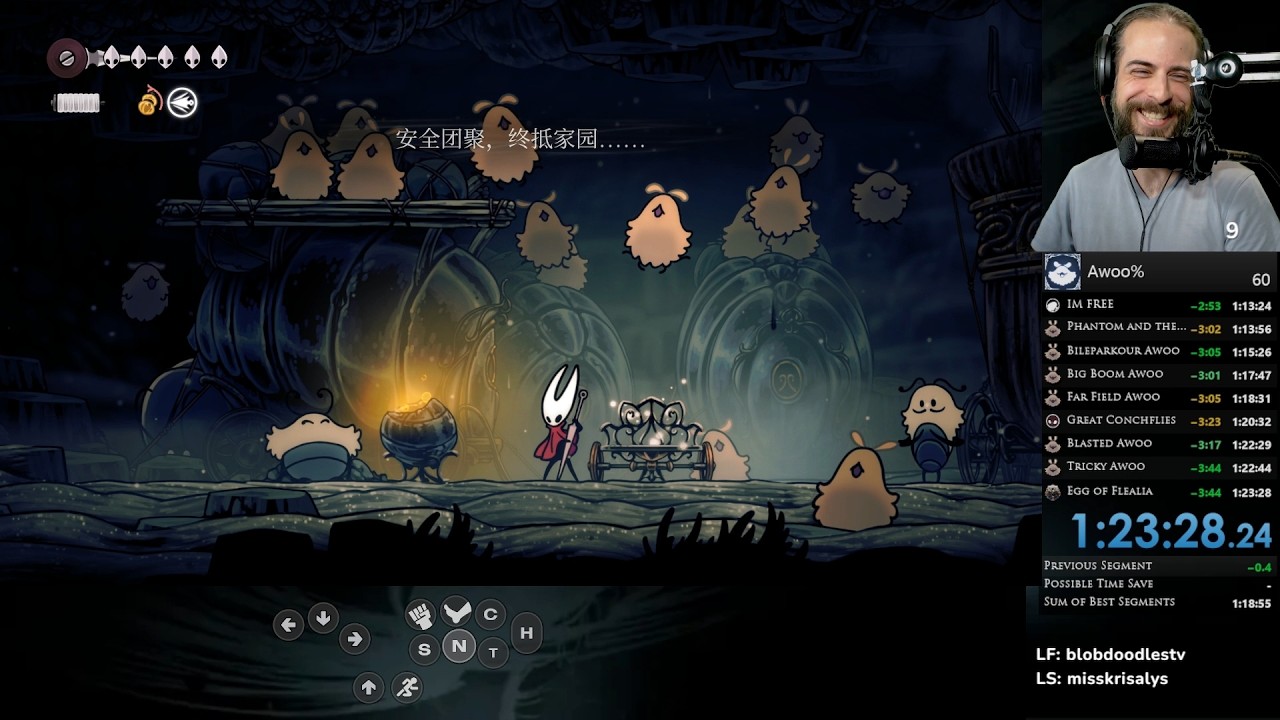 Rescuing all Silksong Fleas in 1:23:28 (Former Top 3) | Awoo%