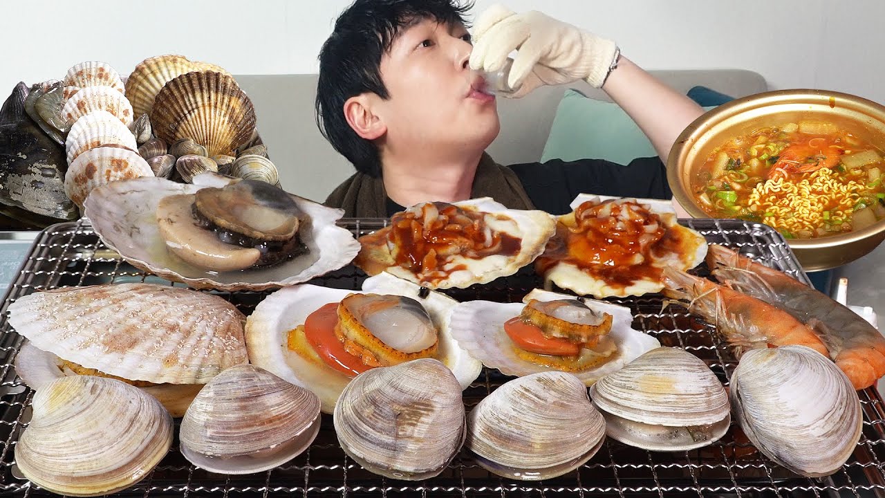 Вкуснейшие моллюски гриль! MUKBANG REALSOUND ASMR ЕДИНСТВЕННОЕ ШОУ