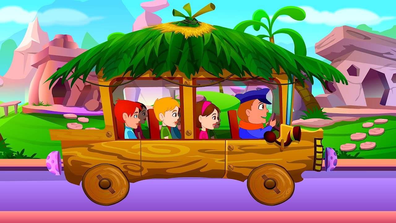 Wheels on the bus goes round and round | Nursery rhymes for kids and children