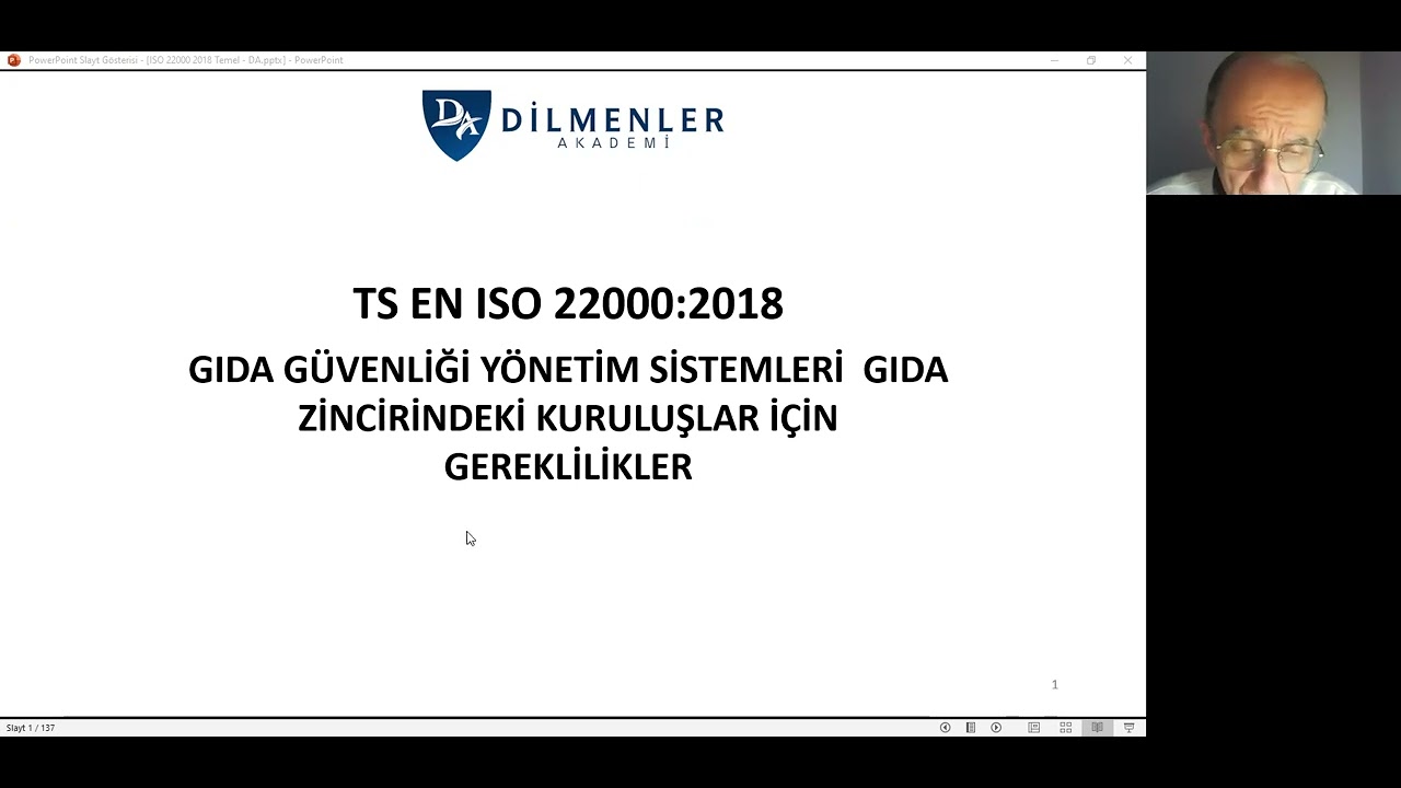 ISO 22000:2018 GIDA GÜVENLİĞİ TEMEL EĞİTİMİ