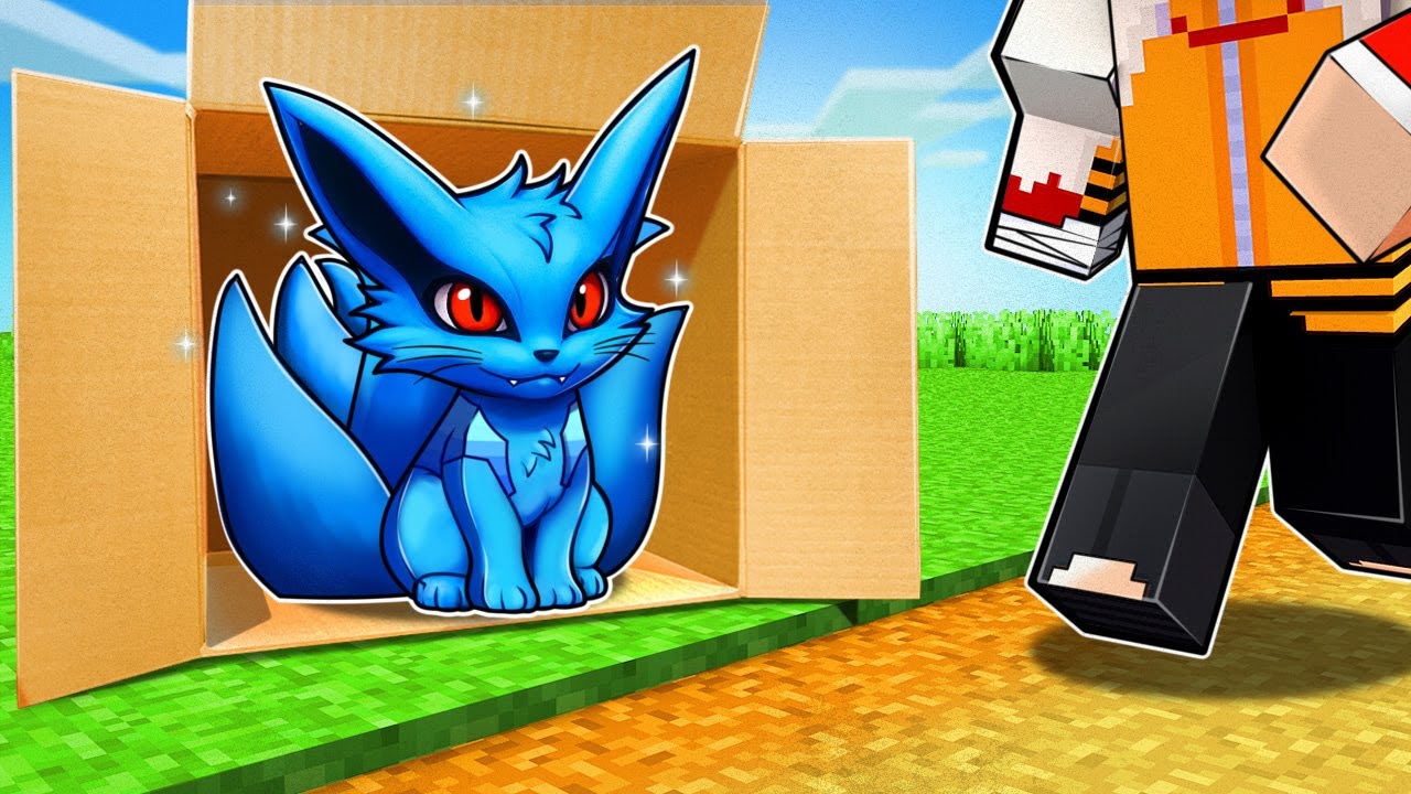 ADOTADO como KURAMA AZUL no MUNDO de NARUTO no Minecraft !