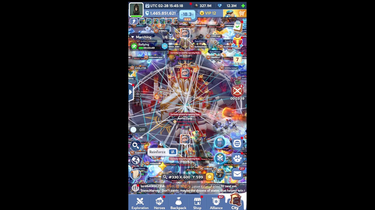 330 vs 394 MEGA STATES SVS Castle Battle LIVE 🔥