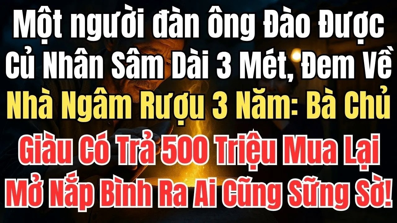 Đào Được Nhân Sâm Dài 3 Mét, Tôi Ngâm Rượu 3 Năm： Bà Chủ Giàu Trả 500 Triệu, Vừa Mở Nắp Bình Ai Cũng