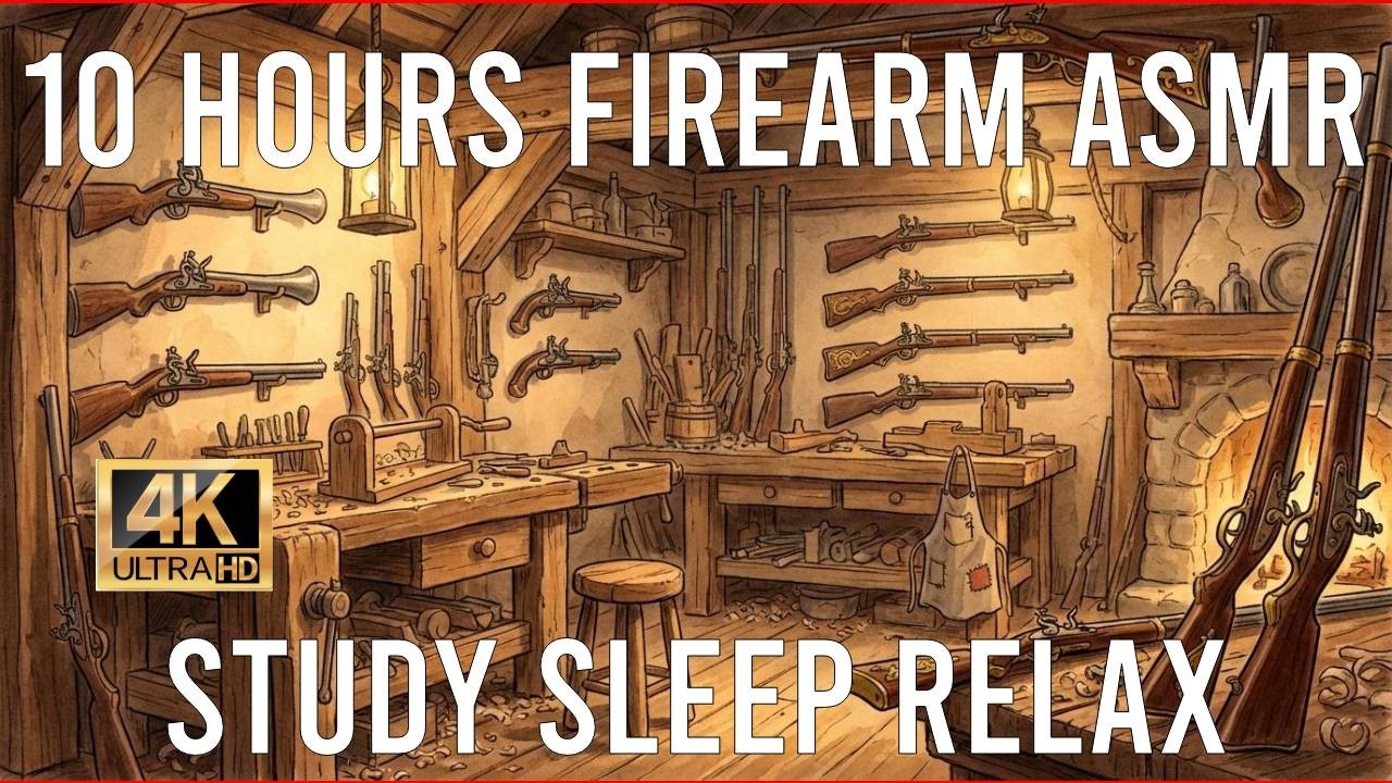 9.5 HOURS OF RARE FIREARMS SOUNDS ASMR STUDY RELAX SLEEP