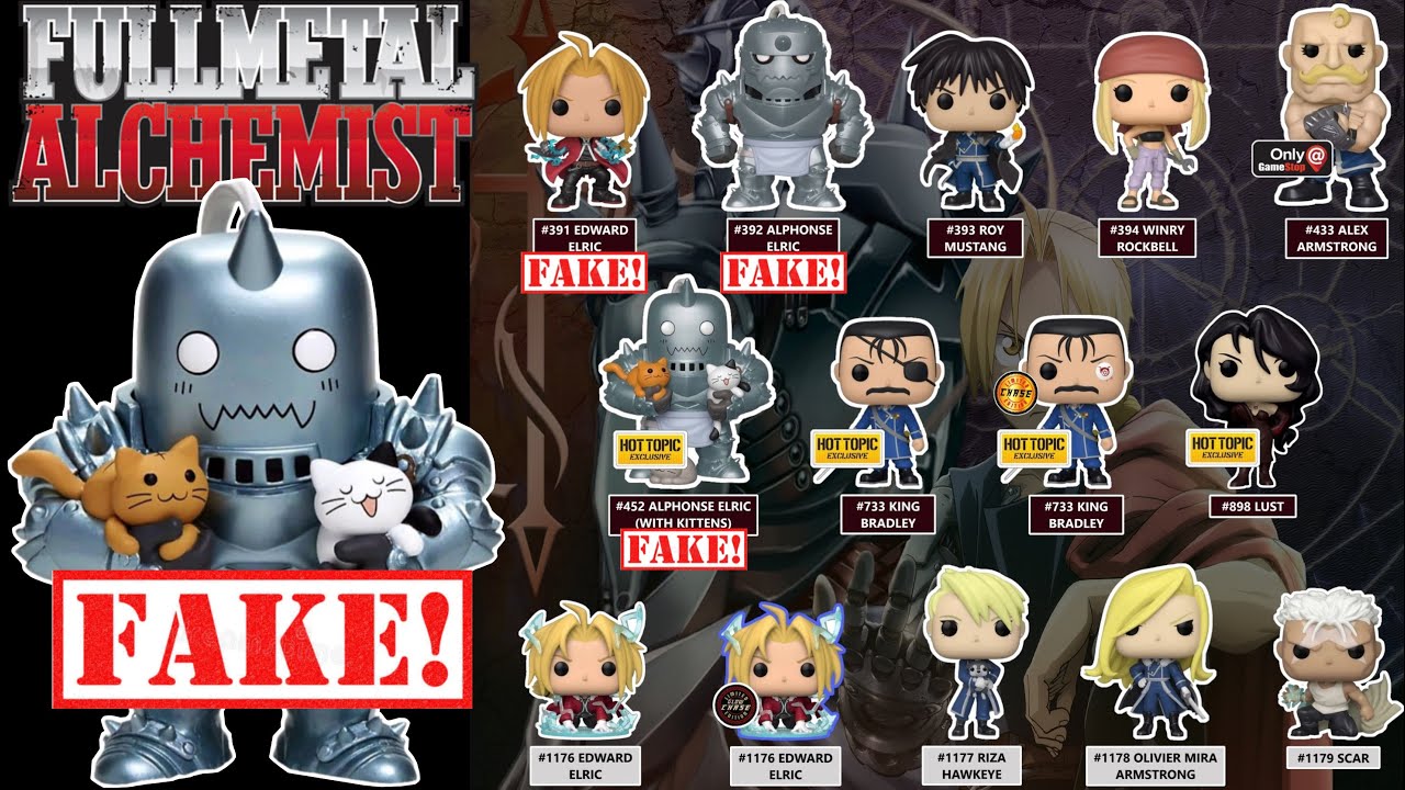 Comparisons of all fakes by Funko POP! Fullmetal Alchemist!
