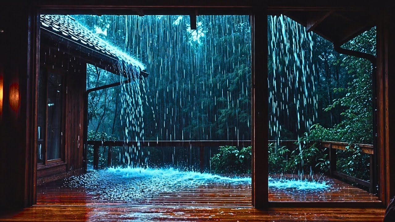 🔴 LIVE 24/7 Cozy Cabin Rain at Night | Deep Sleep Sounds