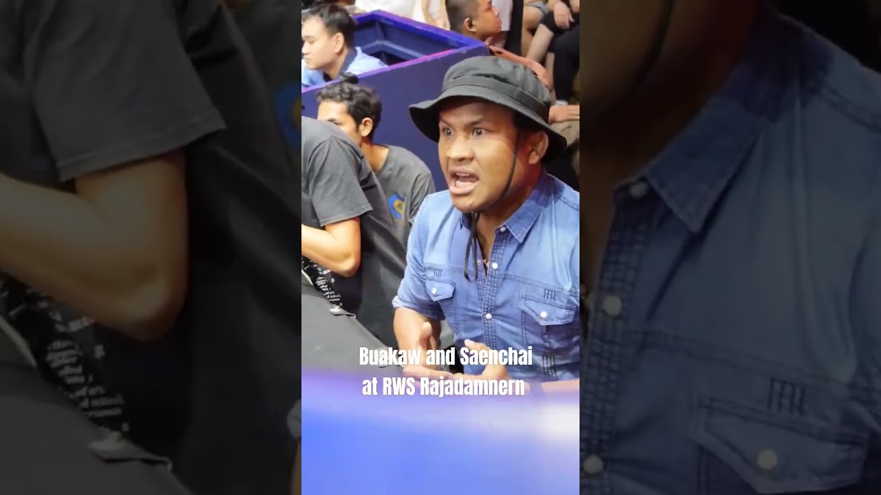 Buakaw and Saenchai at Rajadamnern Fight Cornering #muaythai #fight #buakaw #martialarts