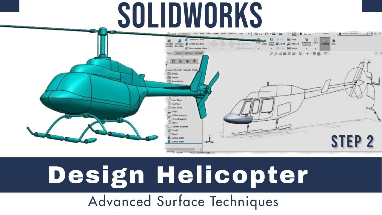 Step 2 How to Model Helicopter by SolidWorks.