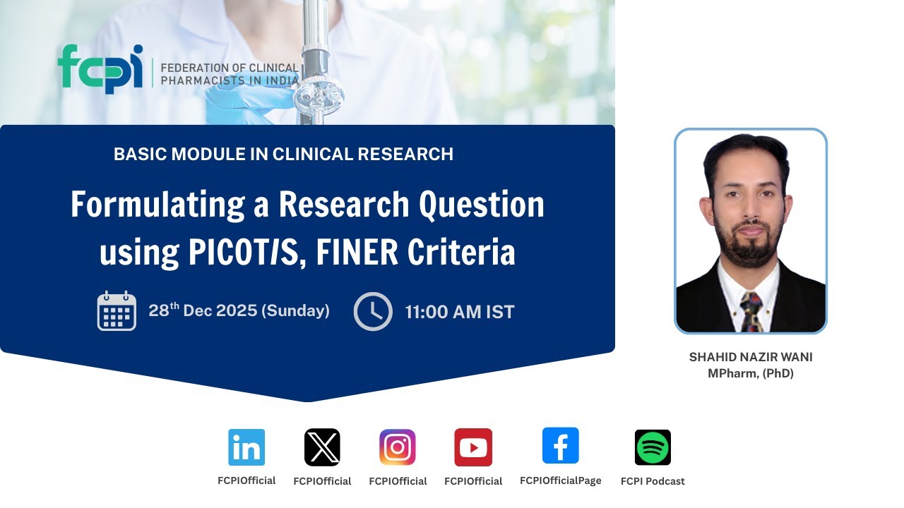 Formulating a Research Question using PICOT/S, FINER Criteria