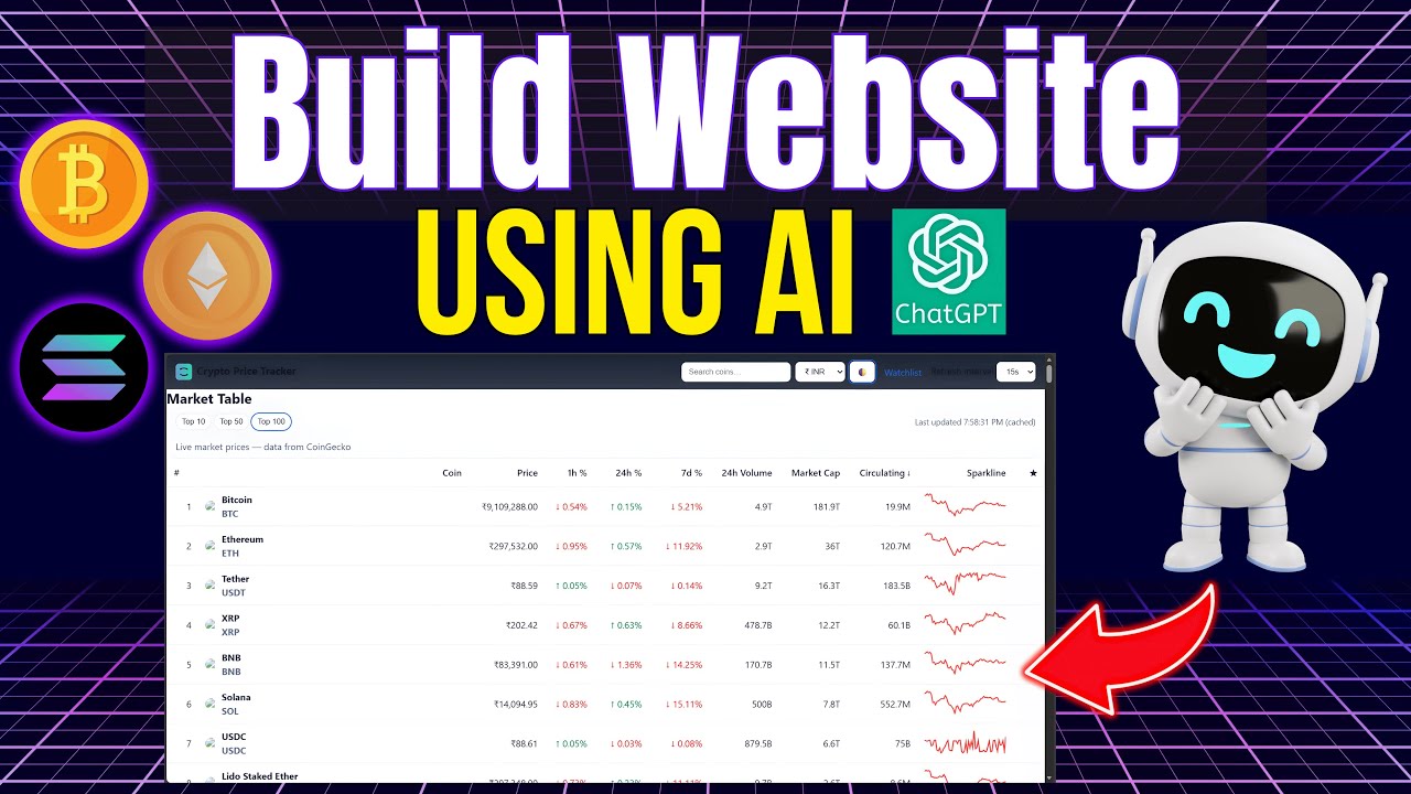 How to Make a Cryptocurrency Price Tracker Website for FREE Using ChatGPT AI (Crypto Tutorial)
