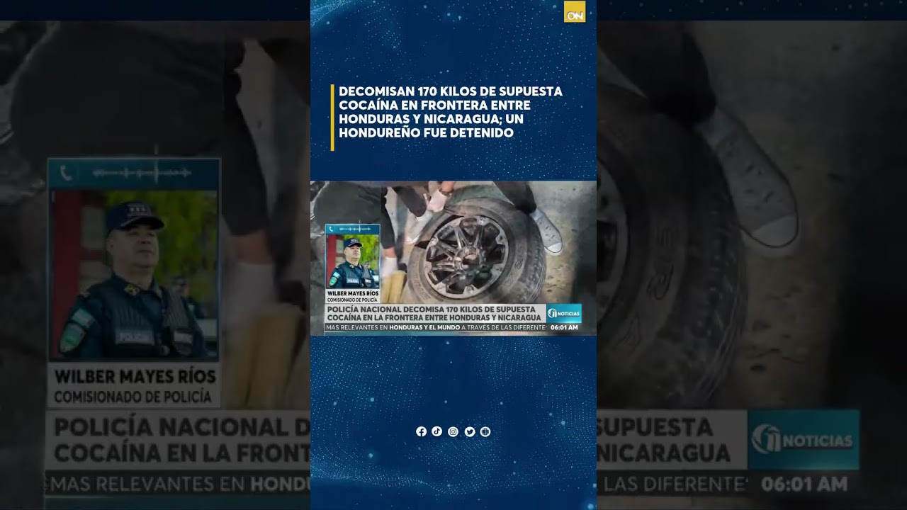 Policía Nacional decomisa 170 kilos de supuesta cocaín* en frontera entre Honduras y Nicaragua