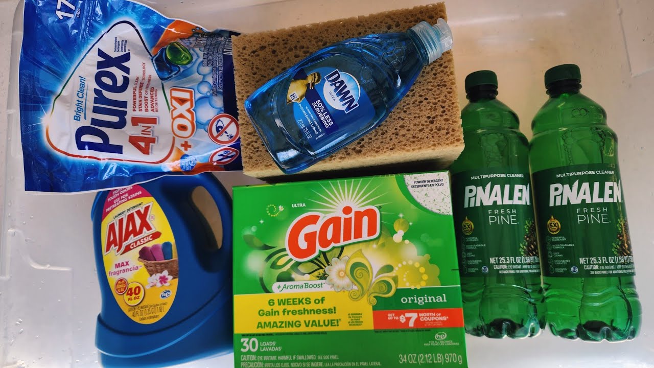ASMR Laundry Detergent Paste With Pinalen, Dawn, Gain, Purex Pods, Ajax detergent