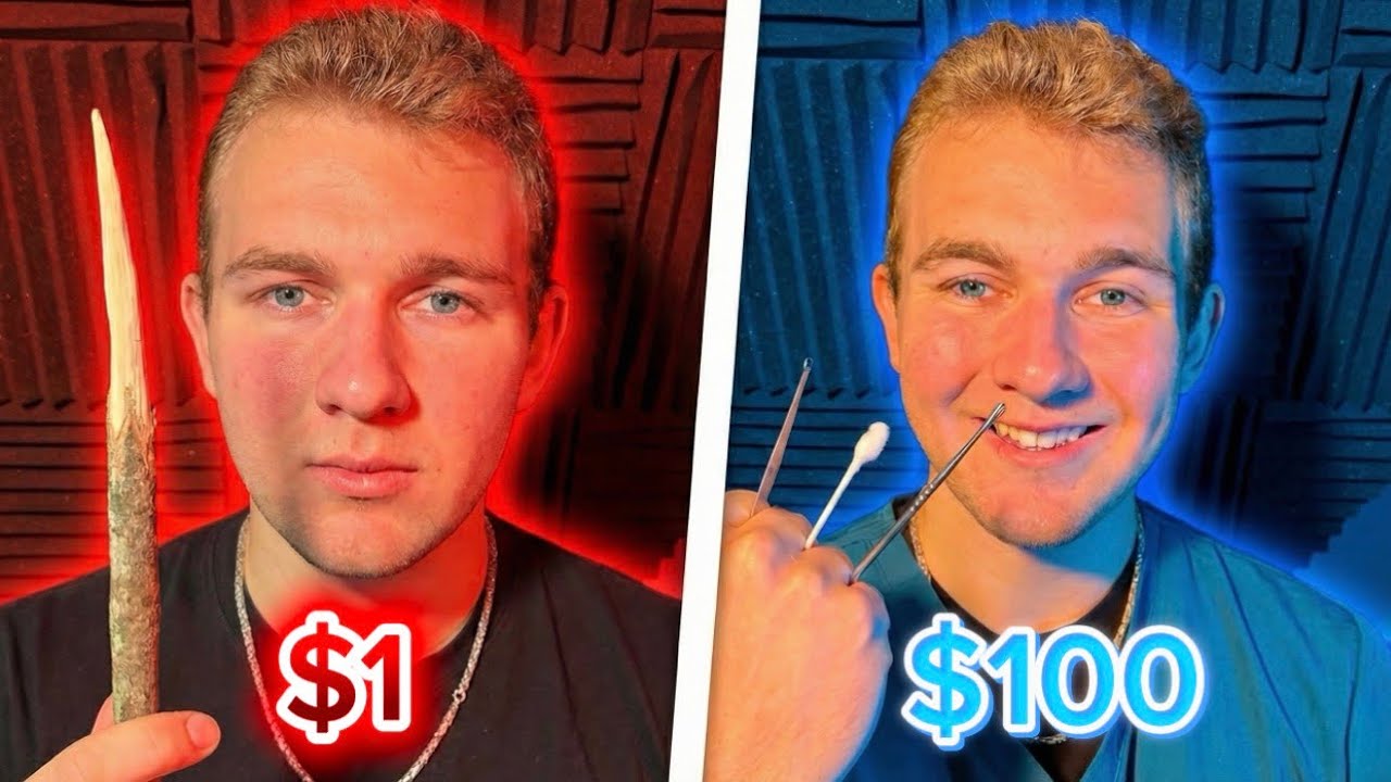 ASMR $1 VS $100 Ear Cleaning 