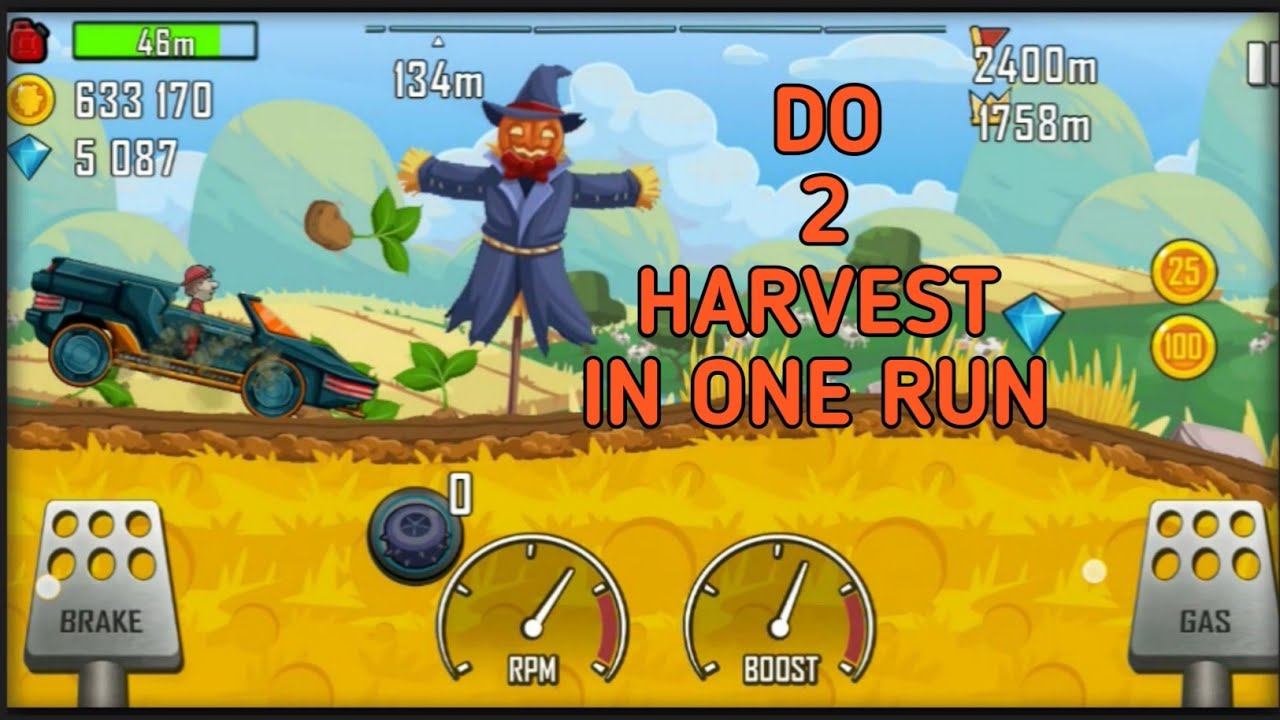 How to complete a harvest Hill climb racing.