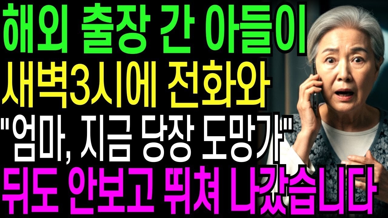 해외 출장 간 아들이 새벽3시에 전화와 '엄마, 지금 당장 도망가요' 뒤도 안보고 뛰쳐 나갔습니다   오디오북   창작드라마