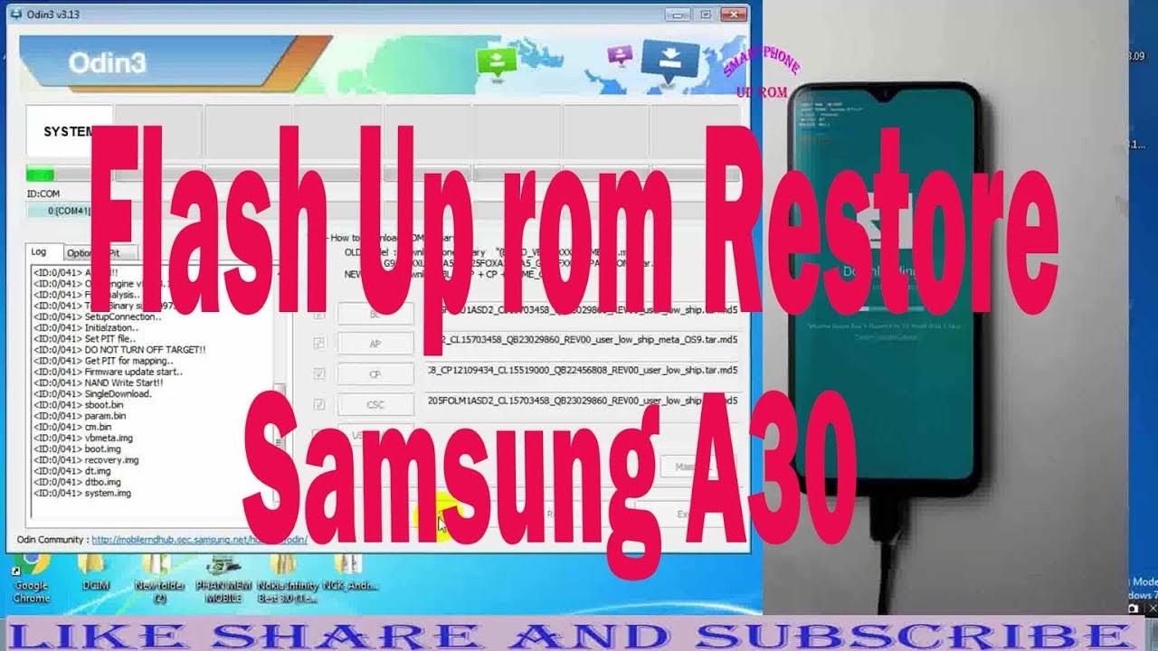 How to Flash rom restore Samsung A30 SM-A305F with Odin3 tool - Up rom smartphone.