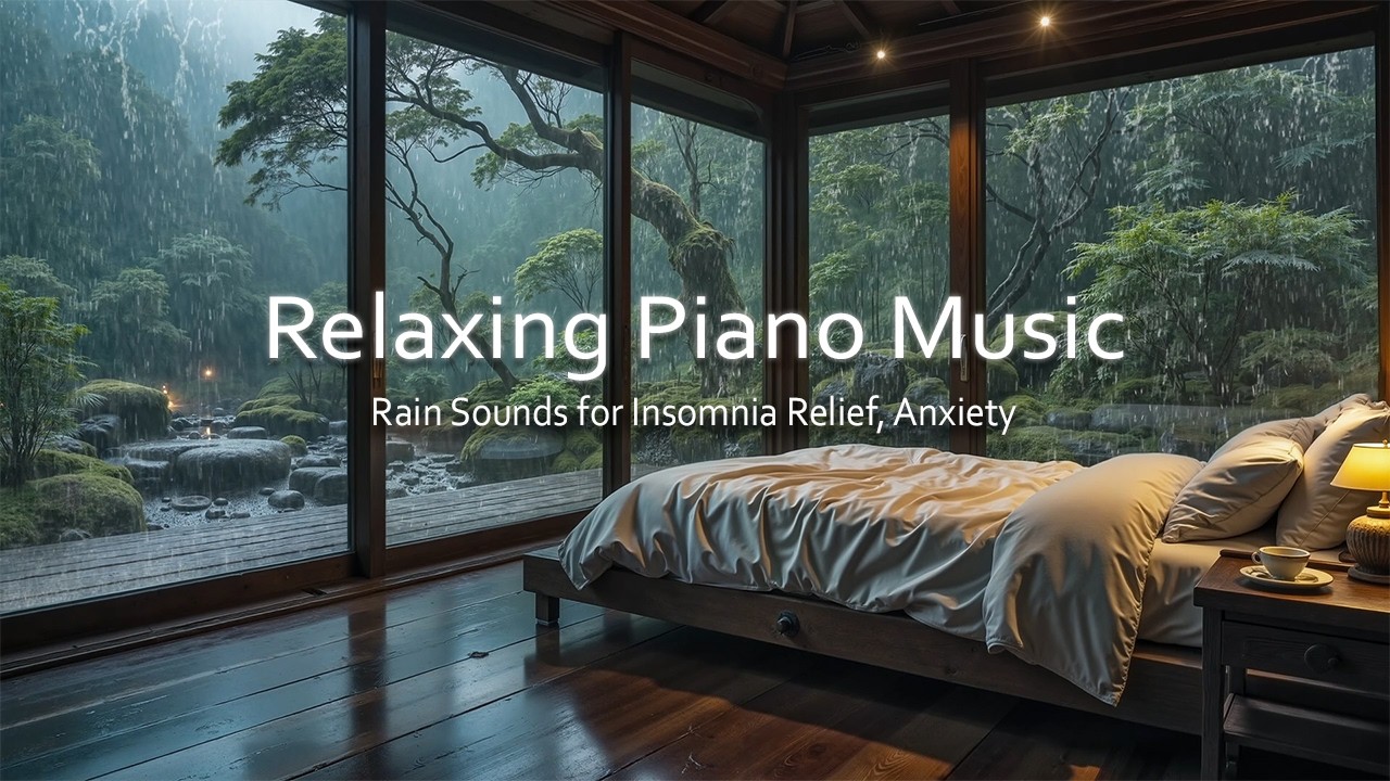 FALL INTO SLEEP INSTANTLY - Relaxing Piano Music + Insomnia Relief | Rain Sounds for Anxiety