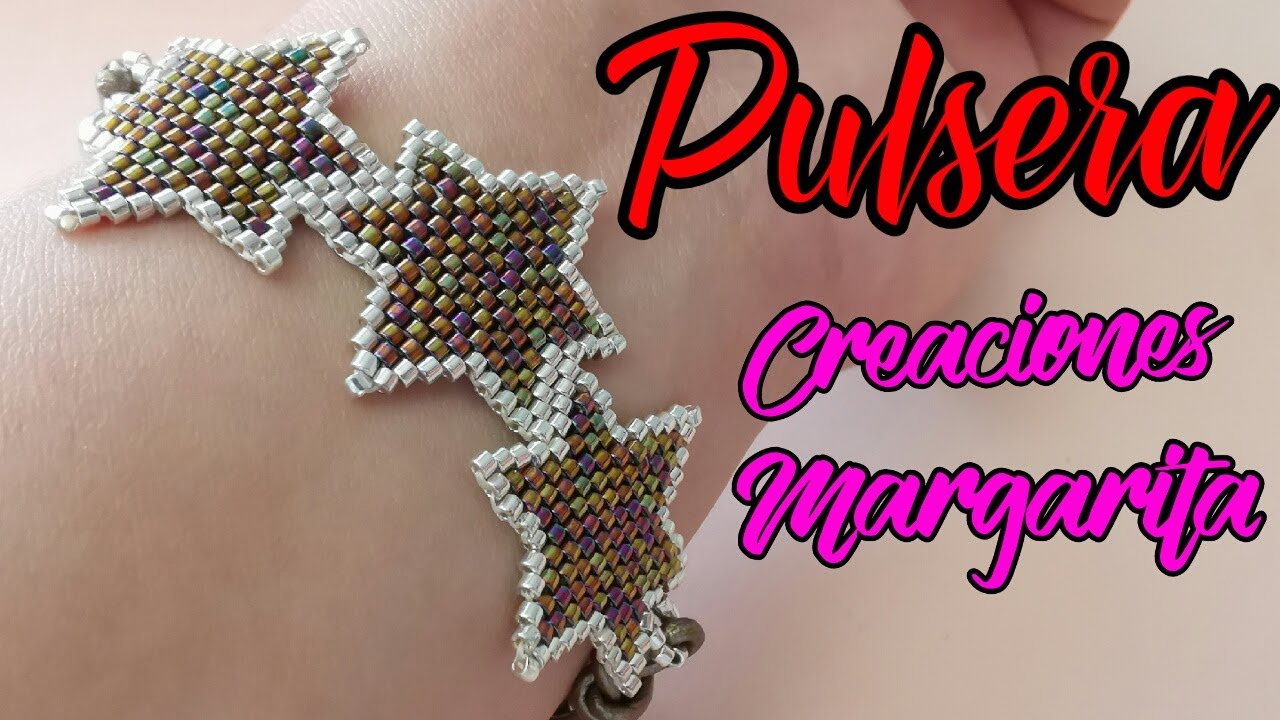Pulsera De Estrellas- puntada Brick/ puntada ladrillo/ miyuki/ delicas