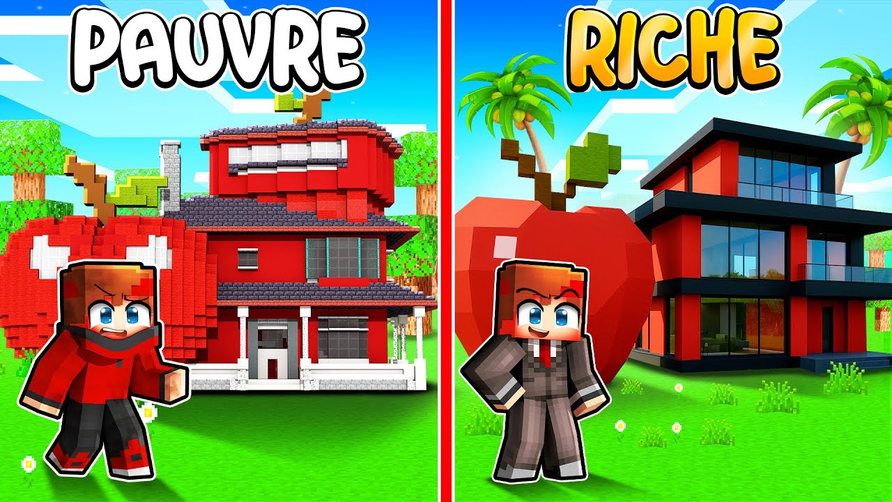 Maison de Talcado PAUVRE vs VILLA de Talcado de Riche sur Minecraft !