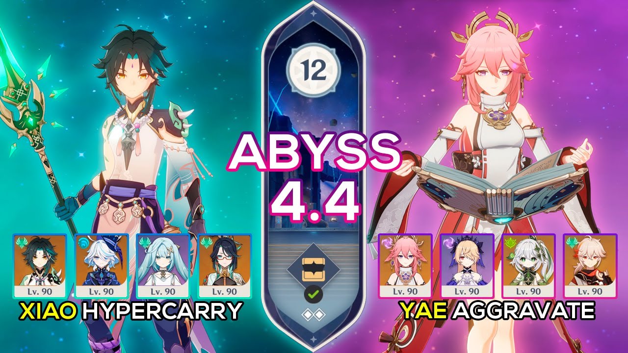 C0 Xiao Hypercarry & C0 Yae Miko Aggravate - Spiral Abyss 4.4 - Genshin Impact