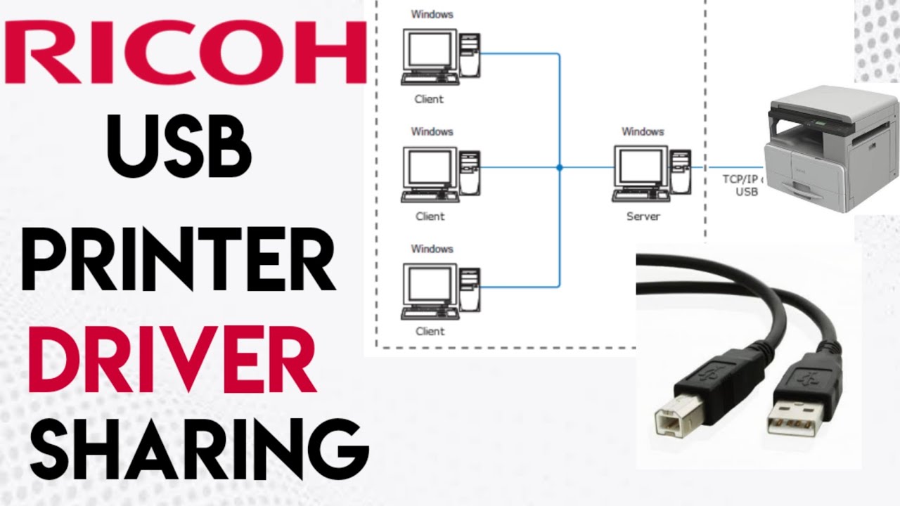 USB Printer driver Sharing, How to Share USB printer driver?  Share printer setup, Ricoh MP 2014D.