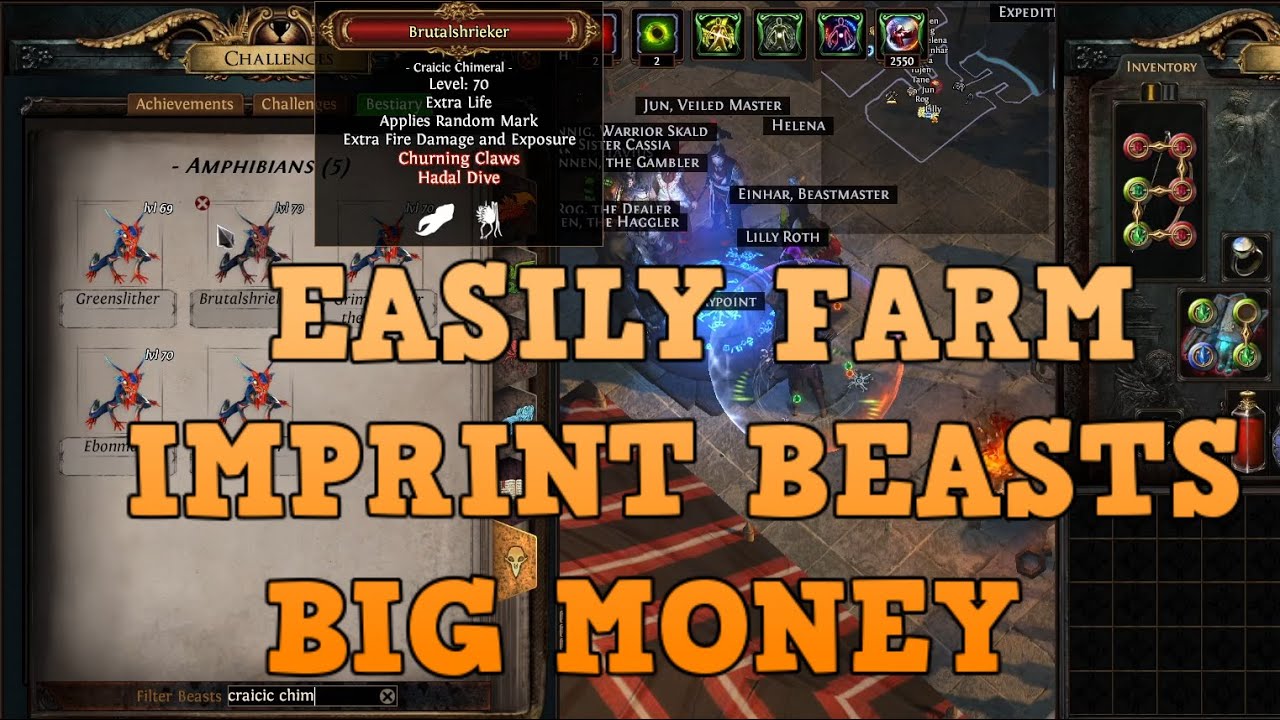 FARMING IMPRINT BEASTS FOR BIG PROFIT | ATLASTREE | BESTIARY | POE | PATH OF EXILE