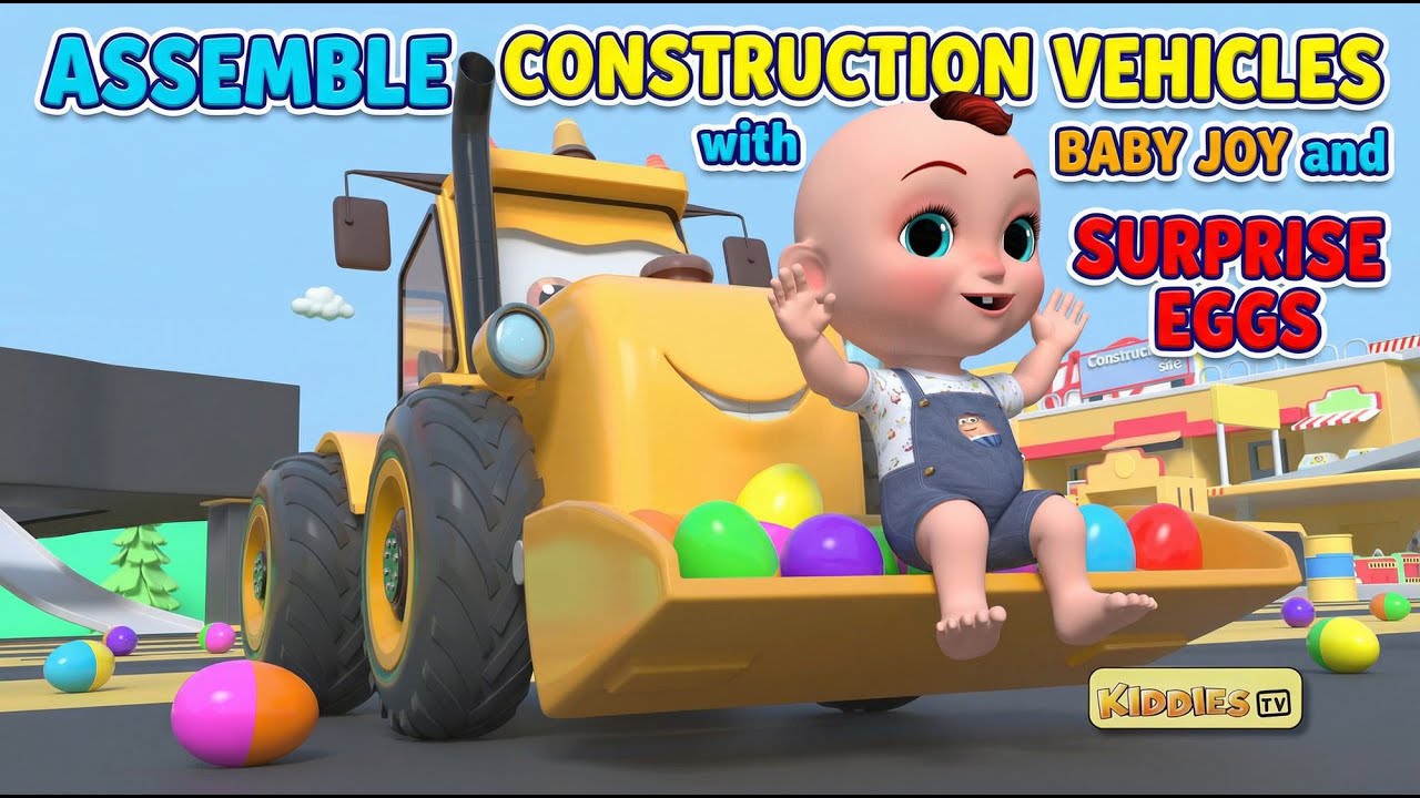 Construction Vehicles Build & Play (3D) | Surprise Eggs, Baby Joy & Kids Fun in Construction City