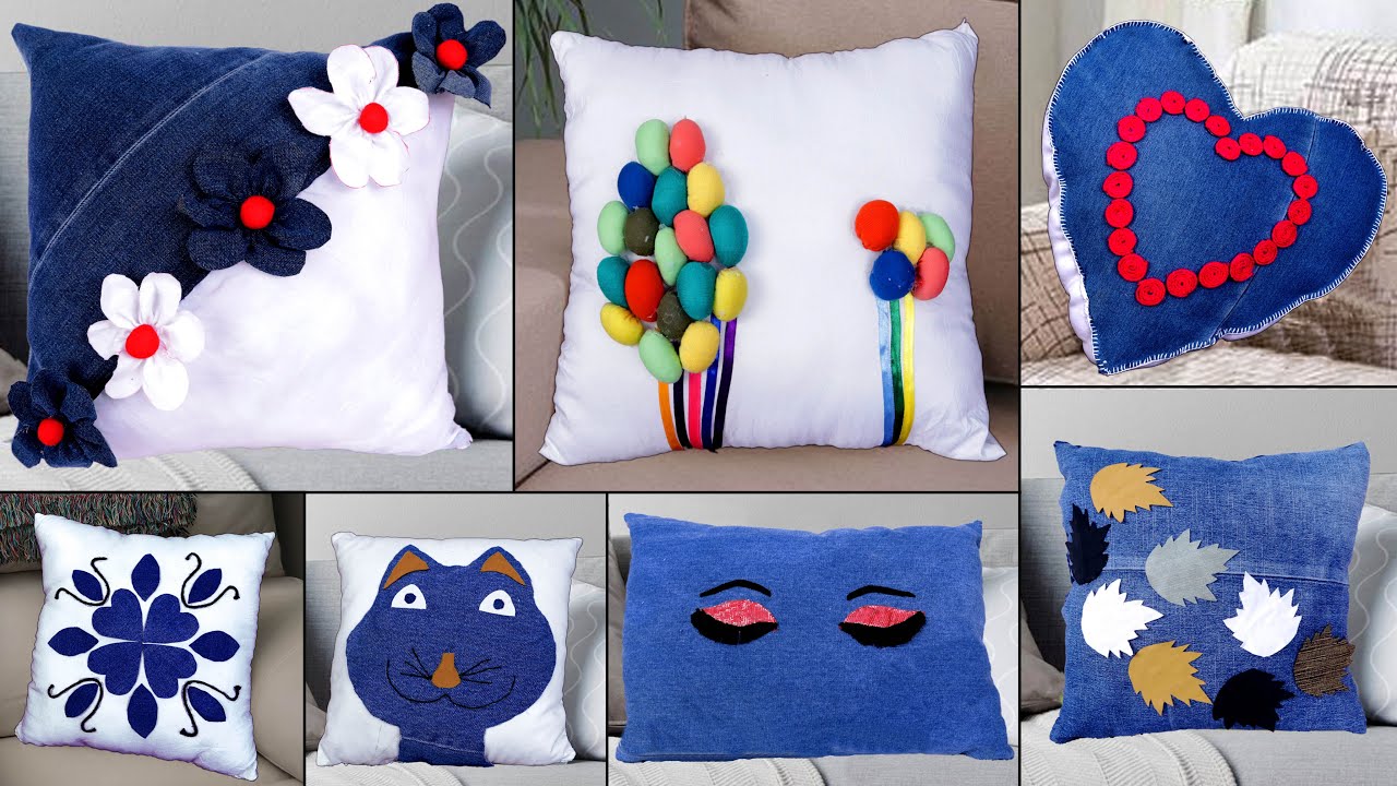 10 Cushion Making at Home !! Old Clothe Reuse Ideas || Handmade Things