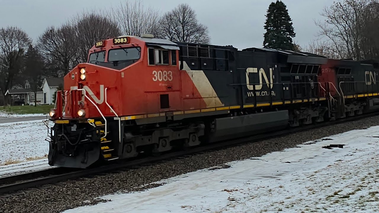 Canadian national westbound M399 3083+2578+3137+3809 Bancroft Michigan January 7 2026 