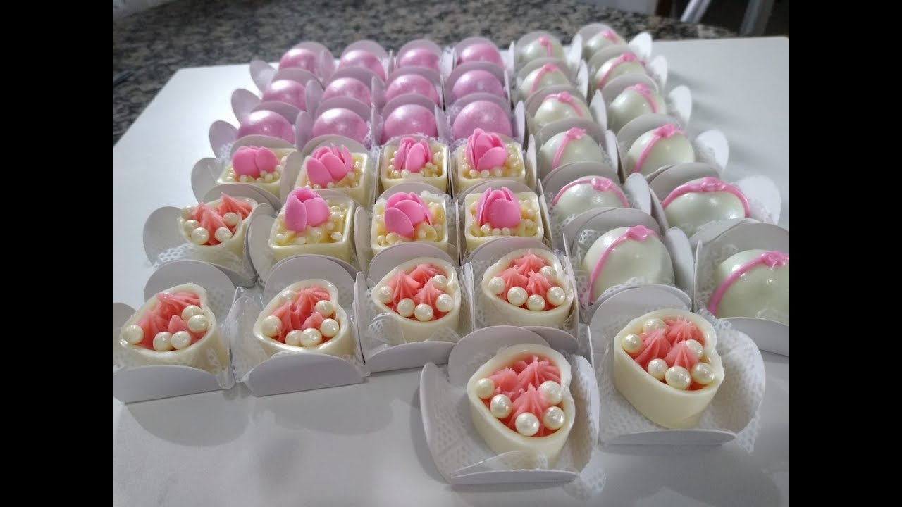 MINI TRUFAS ROSA E BRANCO ! LINDO DOCE FINO PARA FESTA INFANTIL!