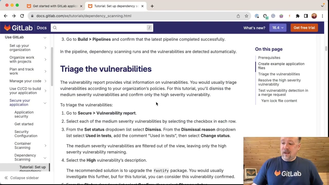 How to use dependency scanning tutorial hands-on GitLab Application Security part 3