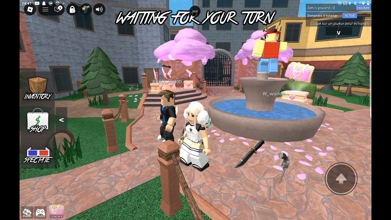 Je suis de retour!!!🥳Je joue a MM2💝🌺