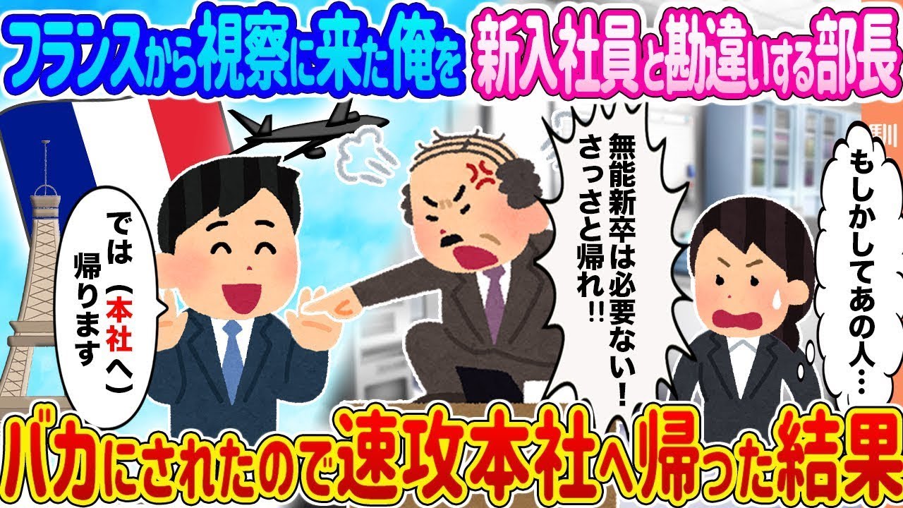 フランスから来た視察の俺を新入社員だと間違えた部長 → 侮辱されたので、すぐに本社へ帰ることにした結果...