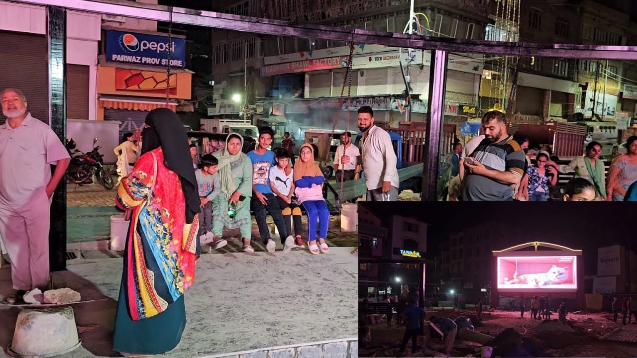 Night life resumes after decades in Srinagar, as people enjoy swing rides, evening walks