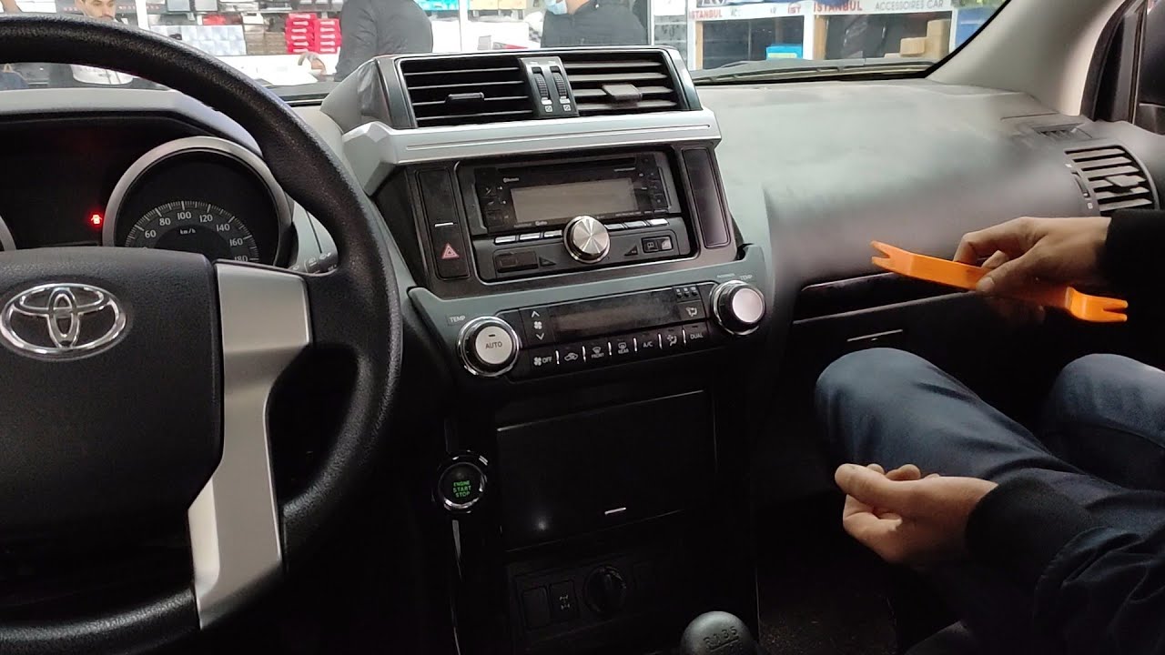 installation autoradio Android Toyota Prado Land Cruiser Tesla styleالجديد#الراديو#الدي#بهر #الجميع