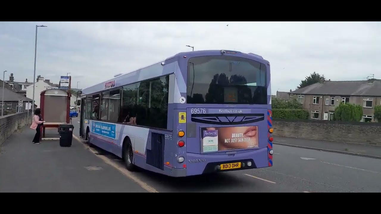 CYARON First Bradford Bus Route 640 to Fleet 69576 DB13 OHR Wright Eclipse Urban 2 - Volvo B7RLE (2)
