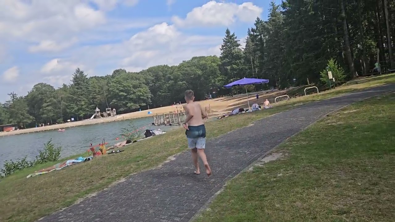 Walking at the Recreation Park Het Hulsbeek, Oldenzaal, in the east of the Netherlands