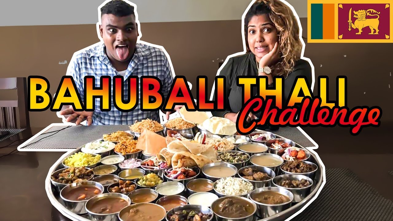 The Biggest Indian Thali in Sri Lanka! BAHUBALI THALI CHALLENGE ft CHATHU VLOGS
