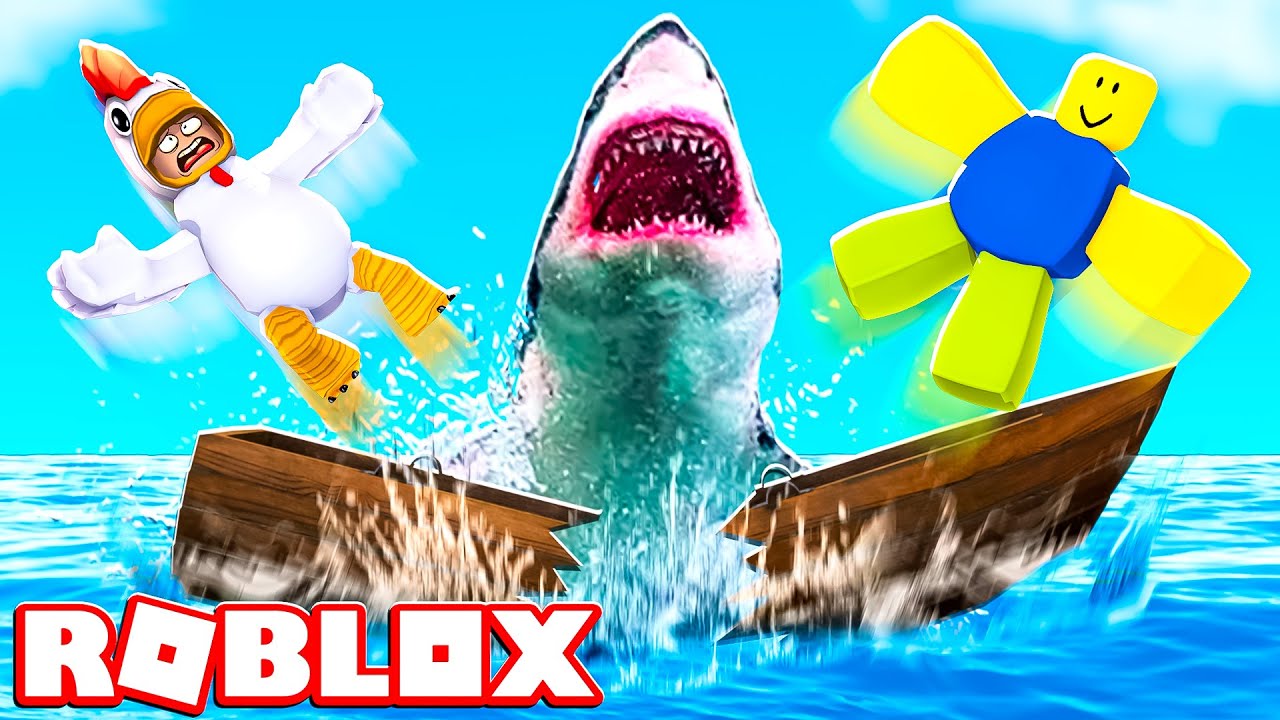 I MIEI AMICI CONTRO LO SQUALO PI&Ugrave; FORTE DI ROBLOX!!