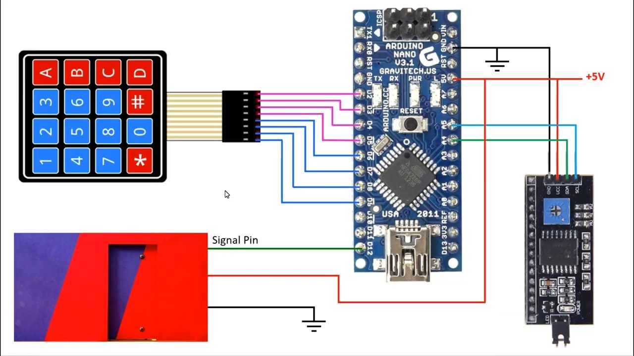 Система безопасности дверного замка с паролем с использованием Arduino и клавиатуры