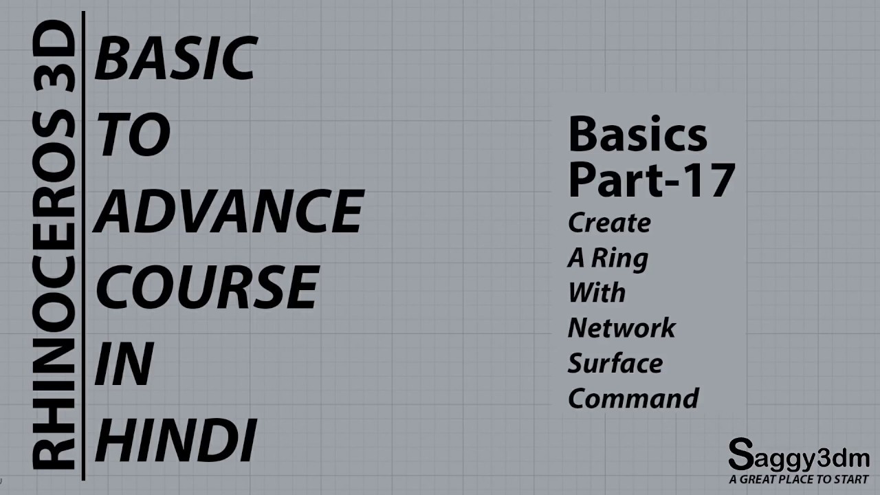 Rhino Basics in Hindi - 17 creating a ring with Network Surface