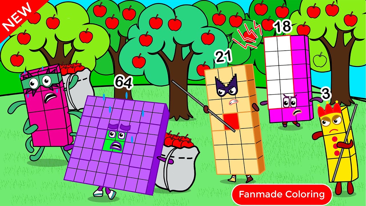 Stop! They Stole Our Apples | Numberblocks Fanmade Coloring Story