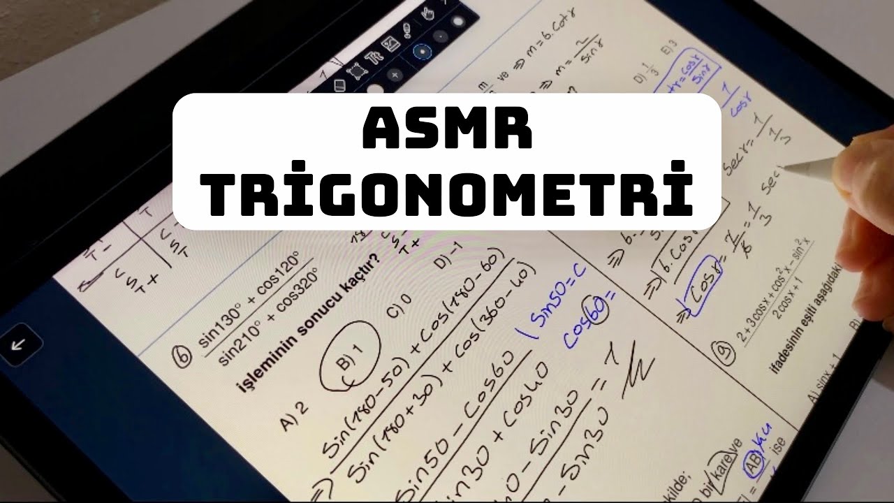 ASMR iPad | Sana Matematik Öğretiyorum | Trigonometri | iPad yazma sesi | YKS | Türkçe ASMR
