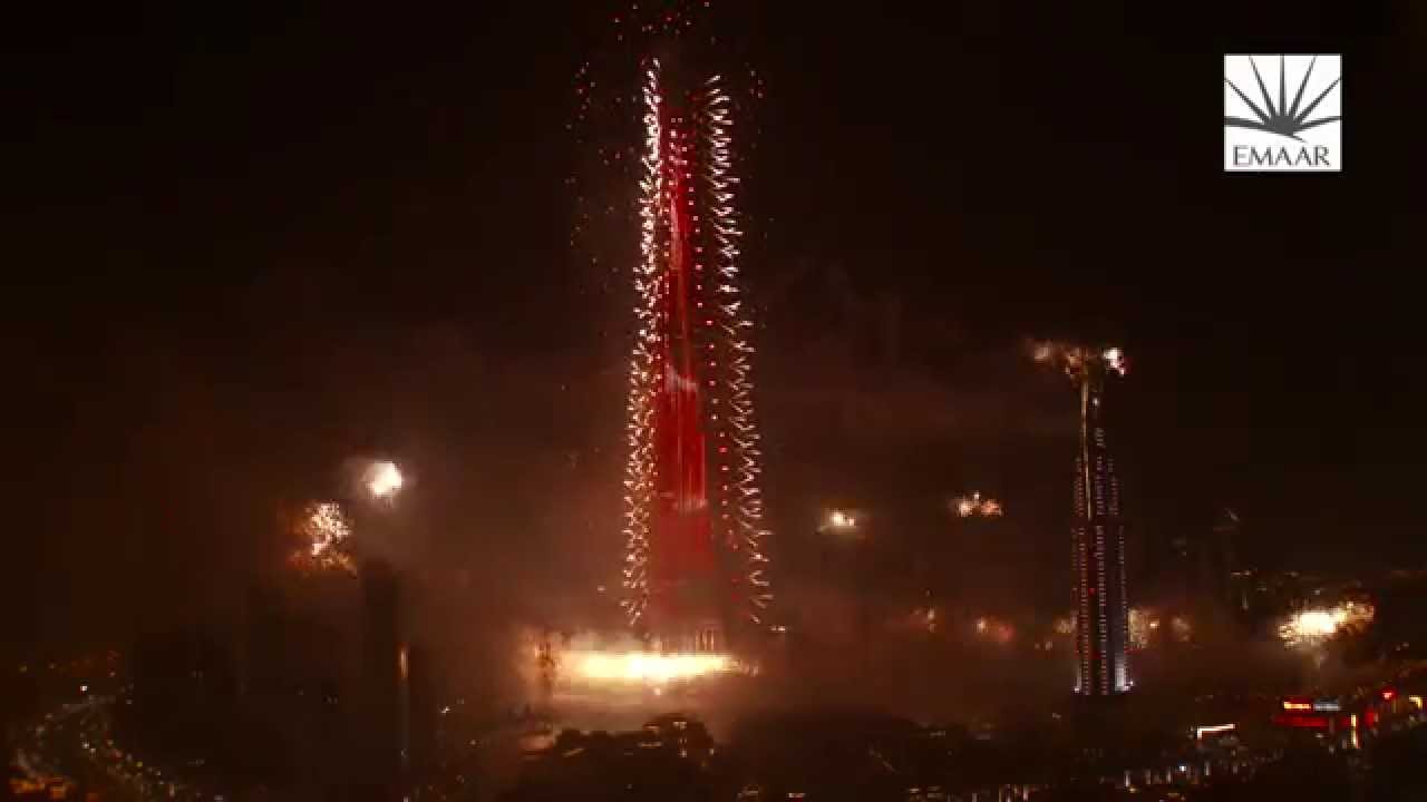 Burj Khalifa - Dubai - Fireworks 2015