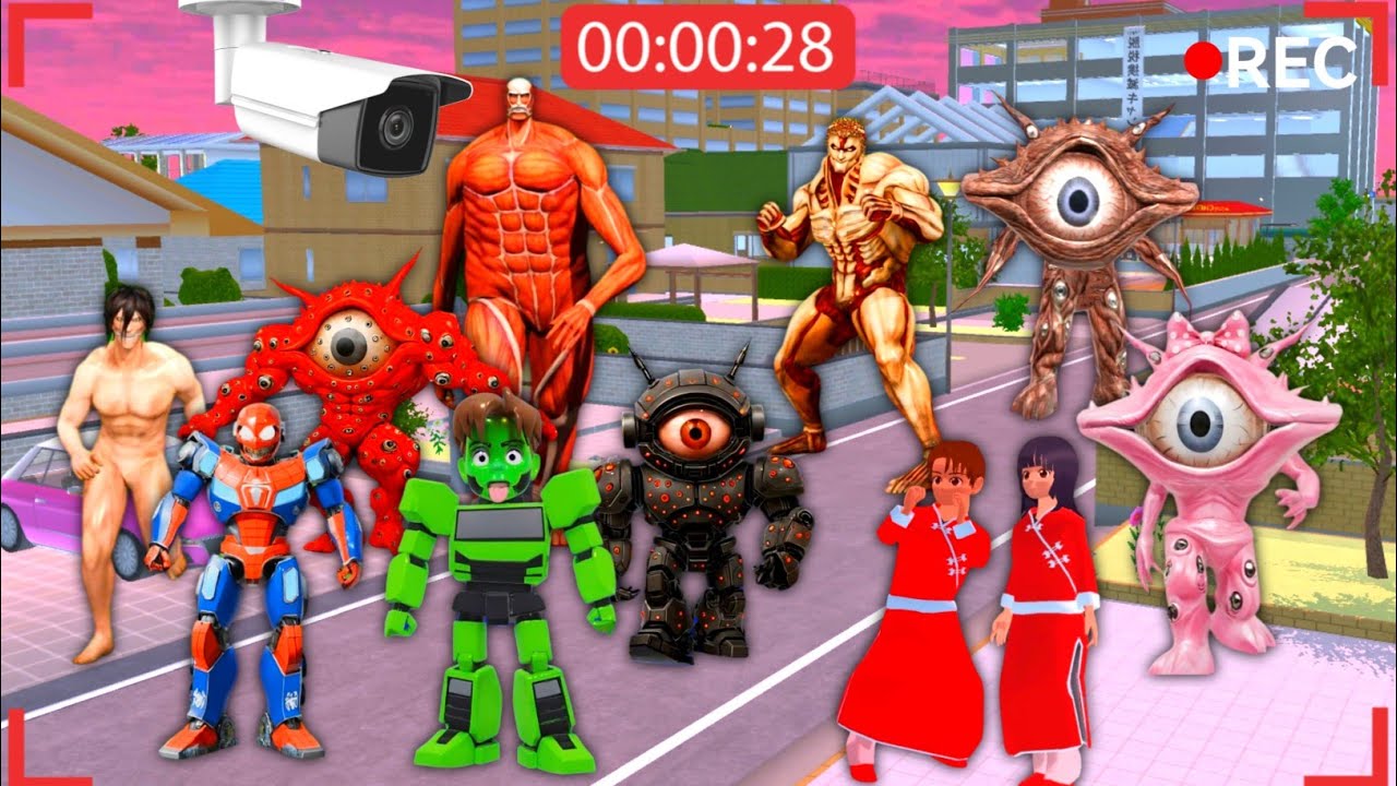 Yuta Mio Panik CCTV Rekam Pasukan TITAN Anomaly VS Robot TAYO ‼️ SAKURA SCHOOL SIMULATOR